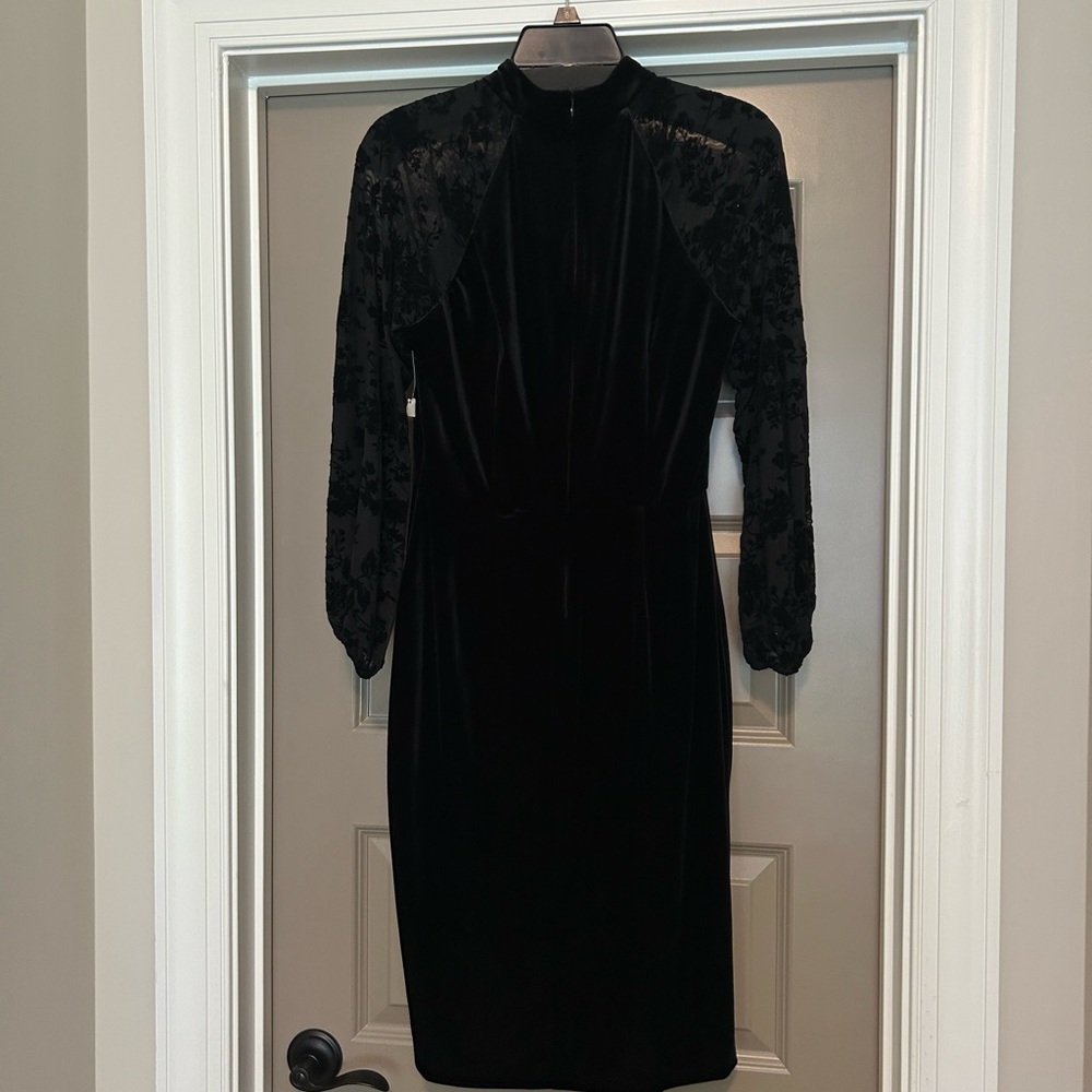 Eliza J Black Sheath Dress with Raglan Long Sleeves